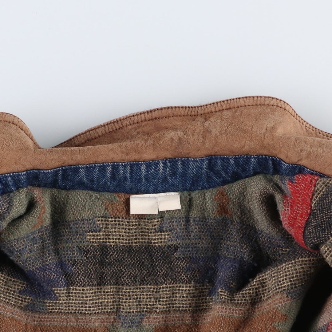 90'S REDHEAD all-over print Native American pattern reversible denim coveralls, men's size L equivalent, vintage. cotton blue type Vintage Second Hand