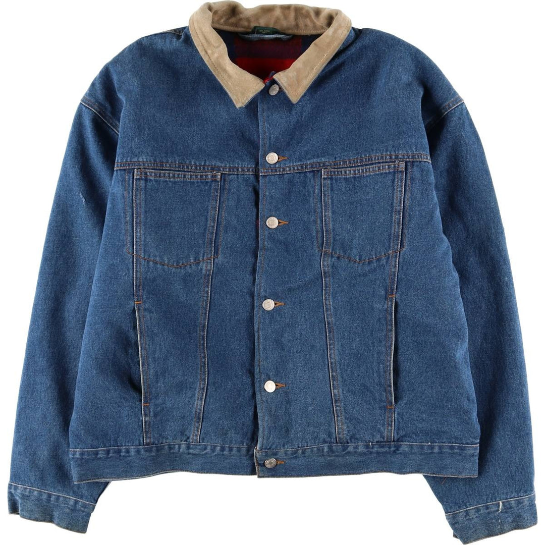 90'S J.Crew padded denim jacket, men's size XL equivalent, vintage. cotton blue type Vintage Second Hand