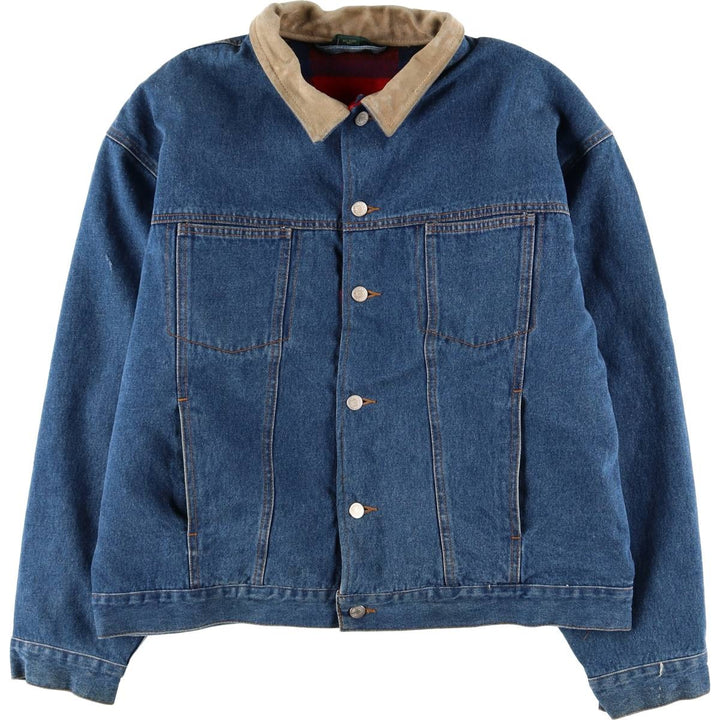 90'S J.Crew padded denim jacket, men's size XL equivalent, vintage. cotton blue type Vintage Second Hand