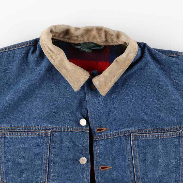 90'S J.Crew padded denim jacket, men's size XL equivalent, vintage. cotton blue type Vintage Second Hand