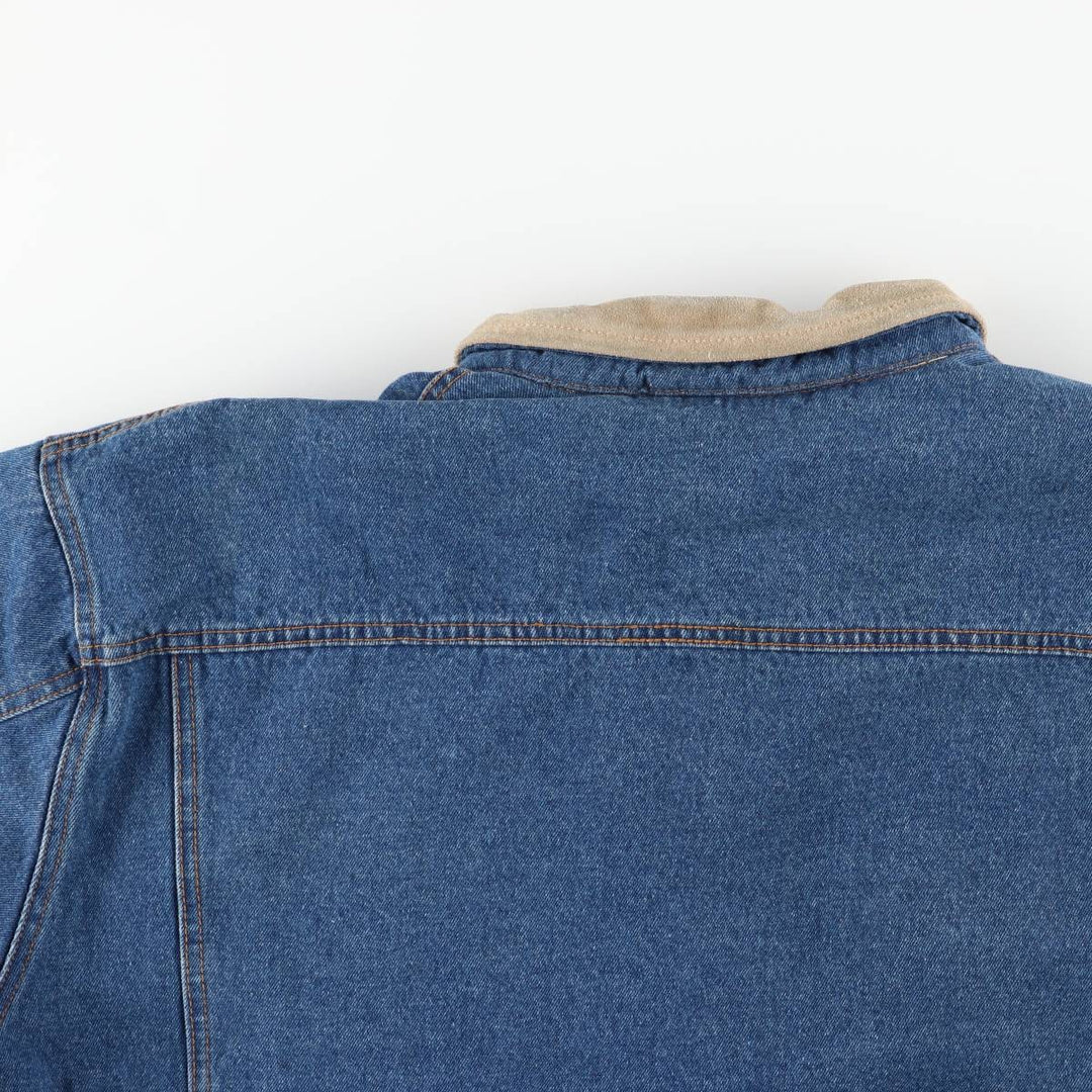 90'S J.Crew padded denim jacket, men's size XL equivalent, vintage. cotton blue type Vintage Second Hand