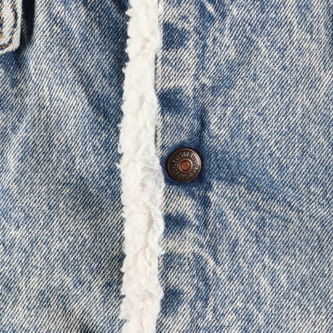 80s-90'S Levi's 71609-0219 Chemical Wash Padded Denim Boa Jacket, Made in USA, Men's Size L (approx.) cotton blue type Vintage Second Hand