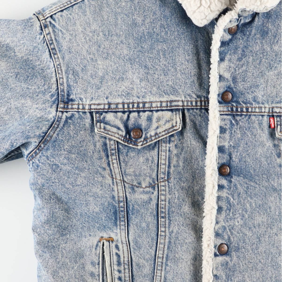 80s-90'S Levi's 71609-0219 Chemical Wash Padded Denim Boa Jacket, Made in USA, Men's Size L (approx.) cotton blue type Vintage Second Hand