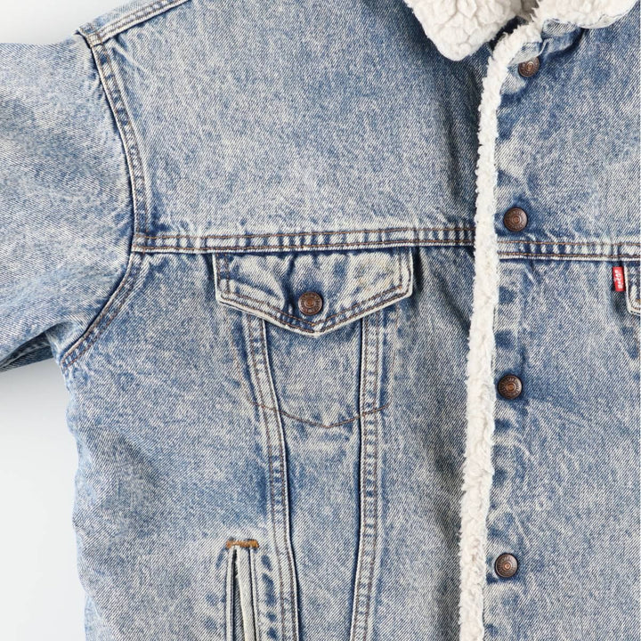 80s-90'S Levi's 71609-0219 Chemical Wash Padded Denim Boa Jacket, Made in USA, Men's Size L (approx.) cotton blue type Vintage Second Hand