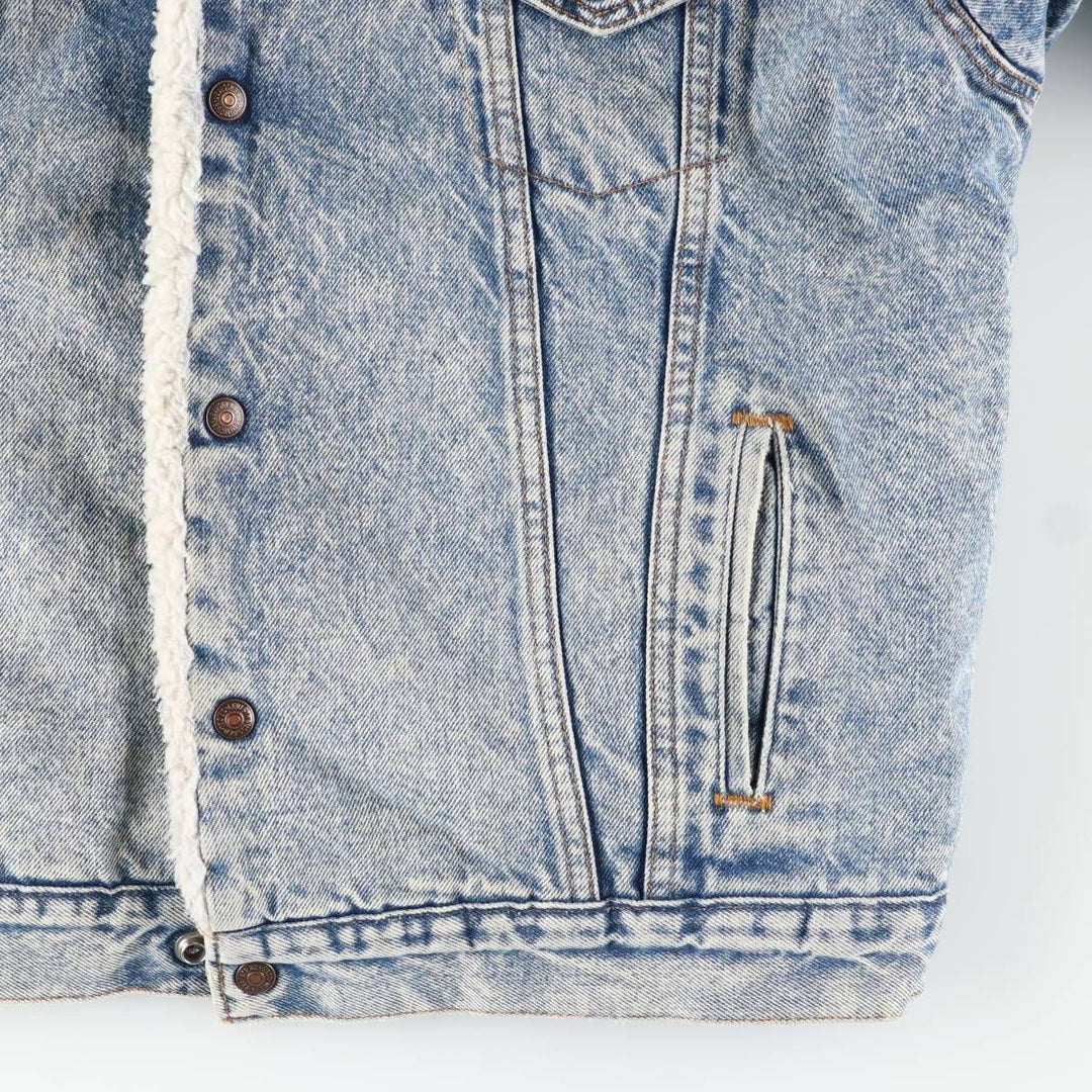 80s-90'S Levi's 71609-0219 Chemical Wash Padded Denim Boa Jacket, Made in USA, Men's Size L (approx.) cotton blue type Vintage Second Hand