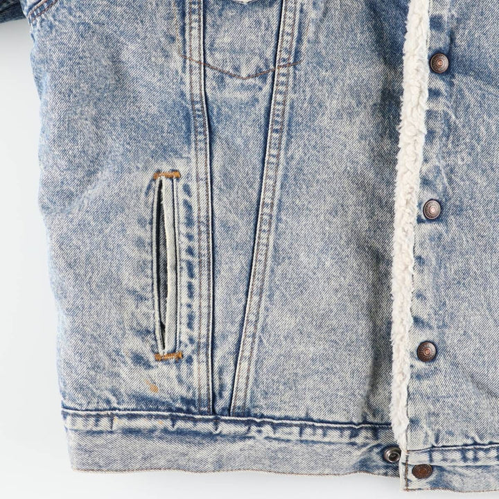 80s-90'S Levi's 71609-0219 Chemical Wash Padded Denim Boa Jacket, Made in USA, Men's Size L (approx.) cotton blue type Vintage Second Hand