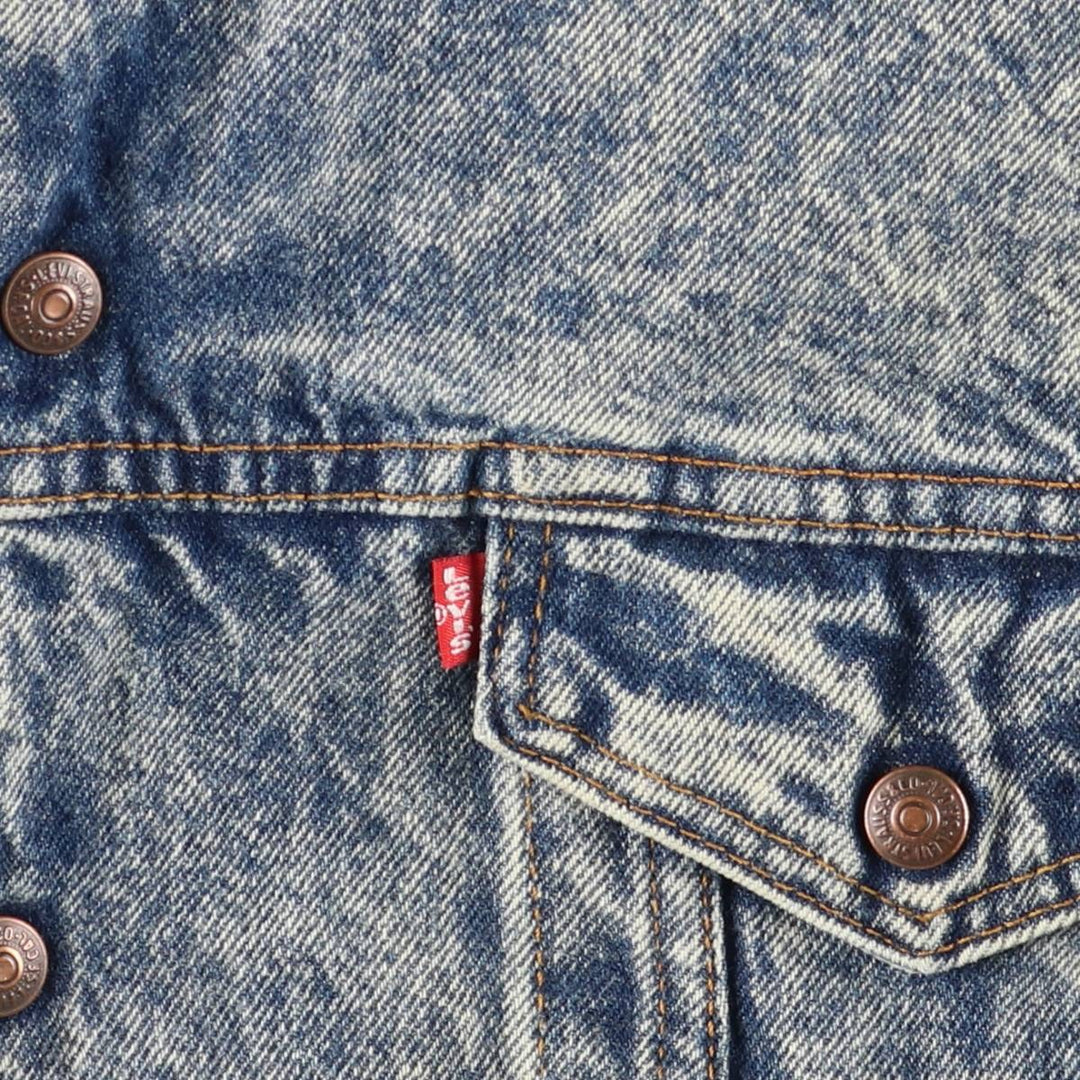 80s-90'S Levi's 70609-0219 Chemical Wash Padded Denim Boa Jacket, Made in USA, Men's Size L (approx.) cotton Blue type light blue Vintage Second Hand