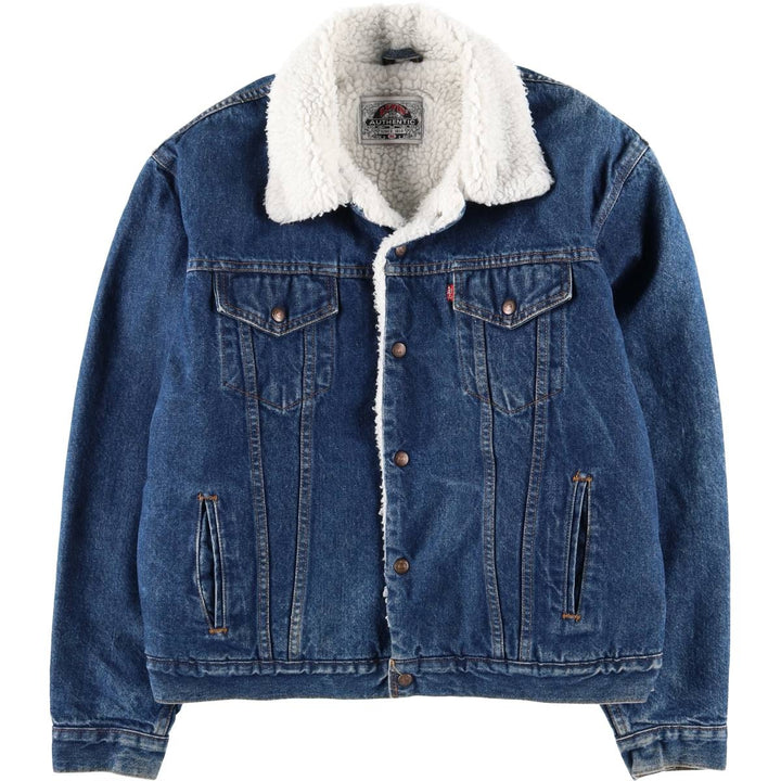1990'S Levi's 71608-0216 Padded Denim Boa Jacket, Made in USA, Men's XL equivalent, Vintage cotton blue type Vintage Second Hand