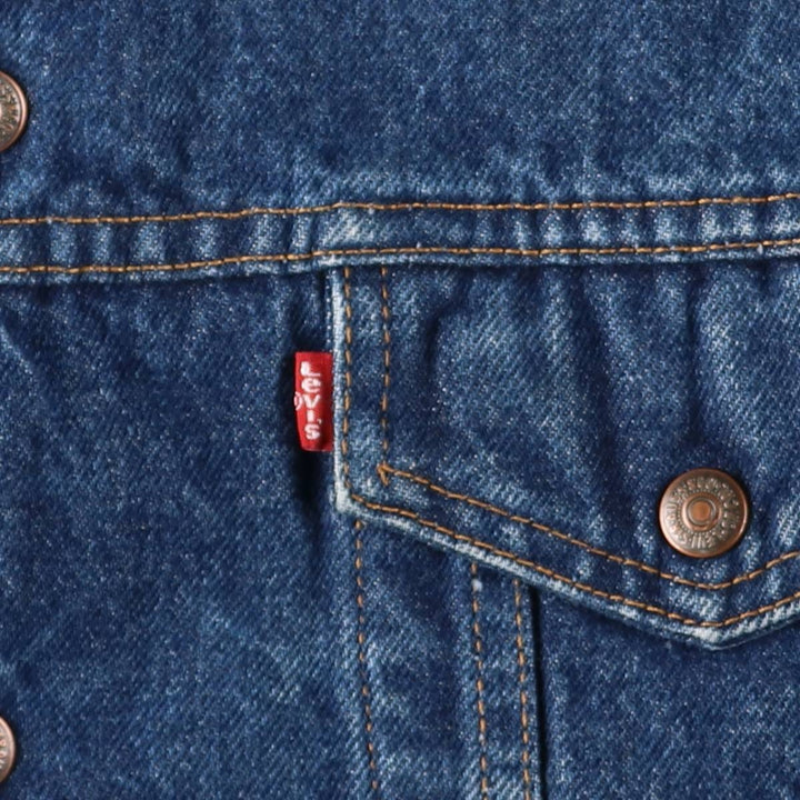 1990'S Levi's 71608-0216 Padded Denim Boa Jacket, Made in USA, Men's XL equivalent, Vintage cotton blue type Vintage Second Hand