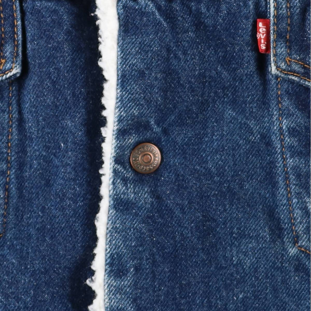 1990'S Levi's 71608-0216 Padded Denim Boa Jacket, Made in USA, Men's XL equivalent, Vintage cotton blue type Vintage Second Hand