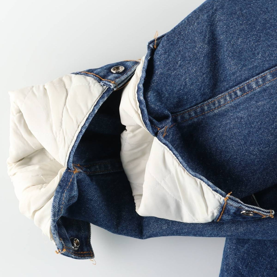 1990'S Levi's 71608-0216 Padded Denim Boa Jacket, Made in USA, Men's XL equivalent, Vintage cotton blue type Vintage Second Hand