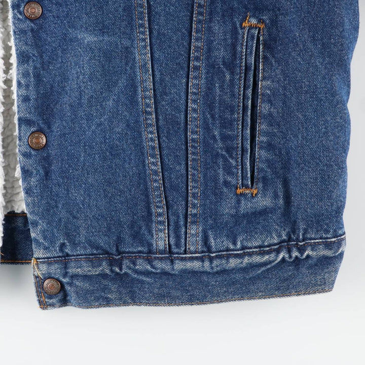 1990'S Levi's 71608-0216 Padded Denim Boa Jacket, Made in USA, Men's XL equivalent, Vintage cotton blue type Vintage Second Hand