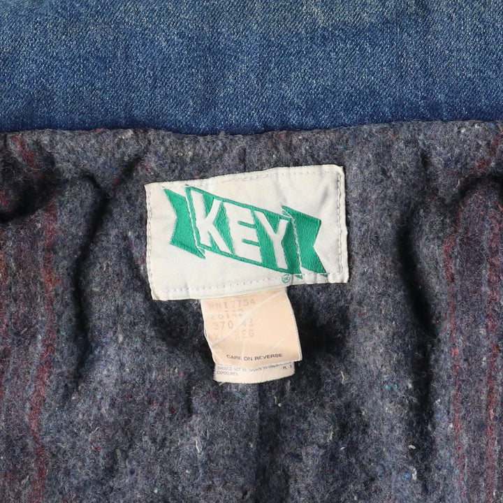 70s-80'S Key Denim Coveralls, Made in USA, Men's XL equivalent, Vintage cotton blue type Vintage Second Hand