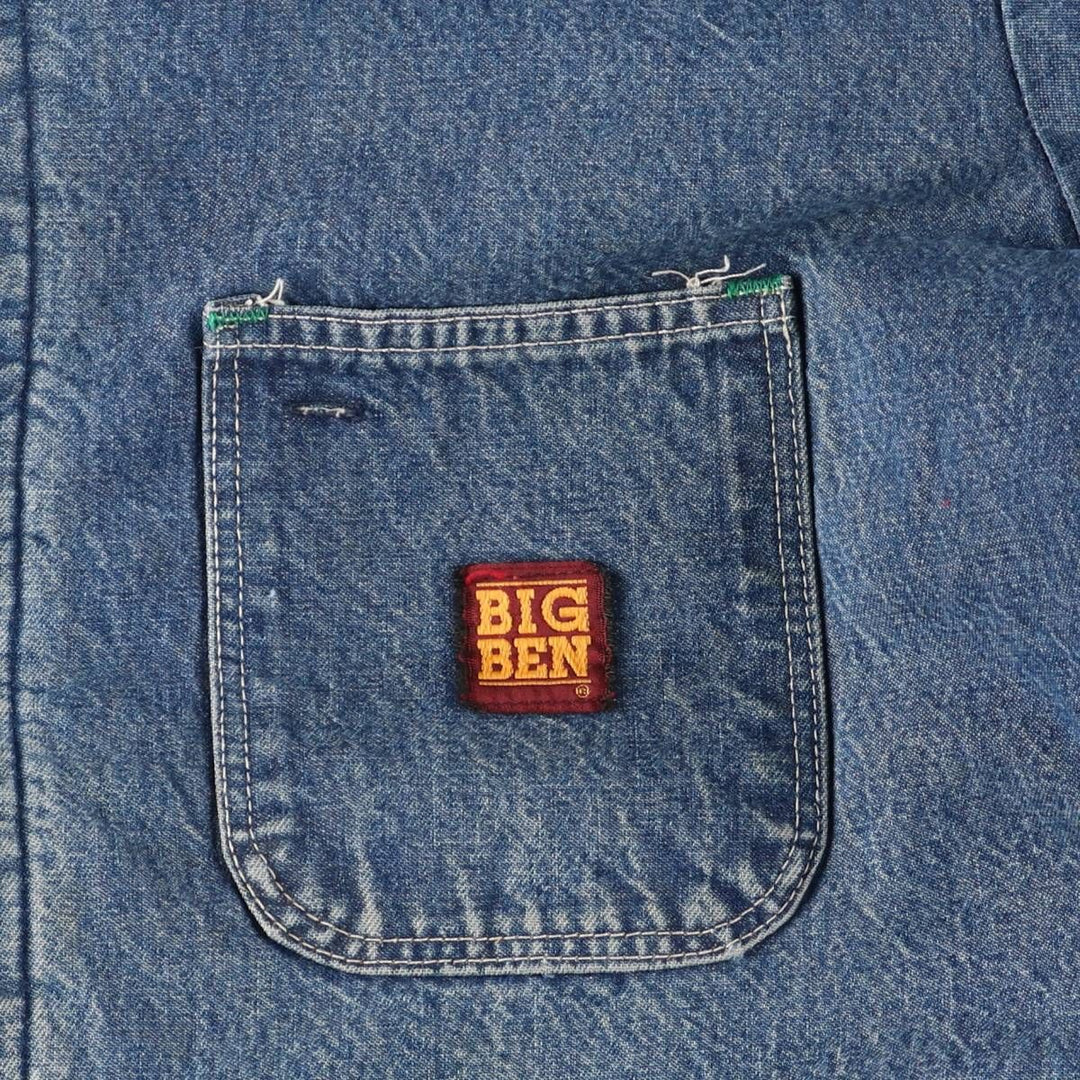 Vintage 1980'S Big Ben denim coverall, men's size L unclear blue type Vintage Second Hand