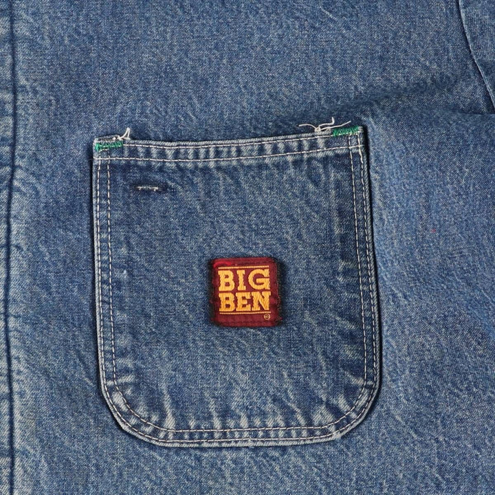Vintage 1980'S Big Ben denim coverall, men's size L unclear blue type Vintage Second Hand