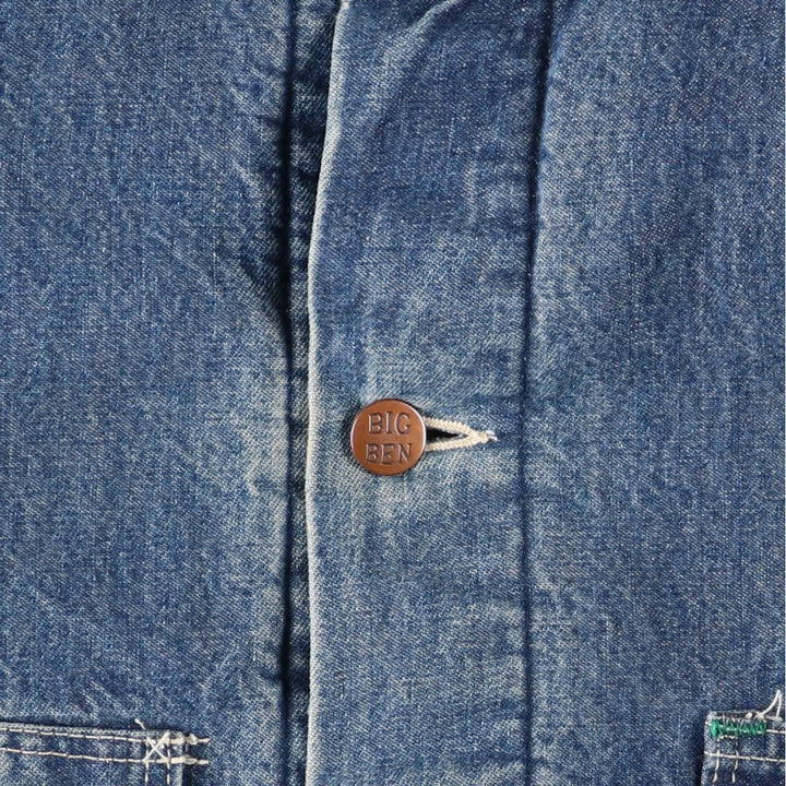 Vintage 1980'S Big Ben denim coverall, men's size L unclear blue type Vintage Second Hand