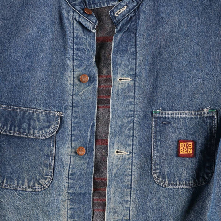 Vintage 1980'S Big Ben denim coverall, men's size L unclear blue type Vintage Second Hand