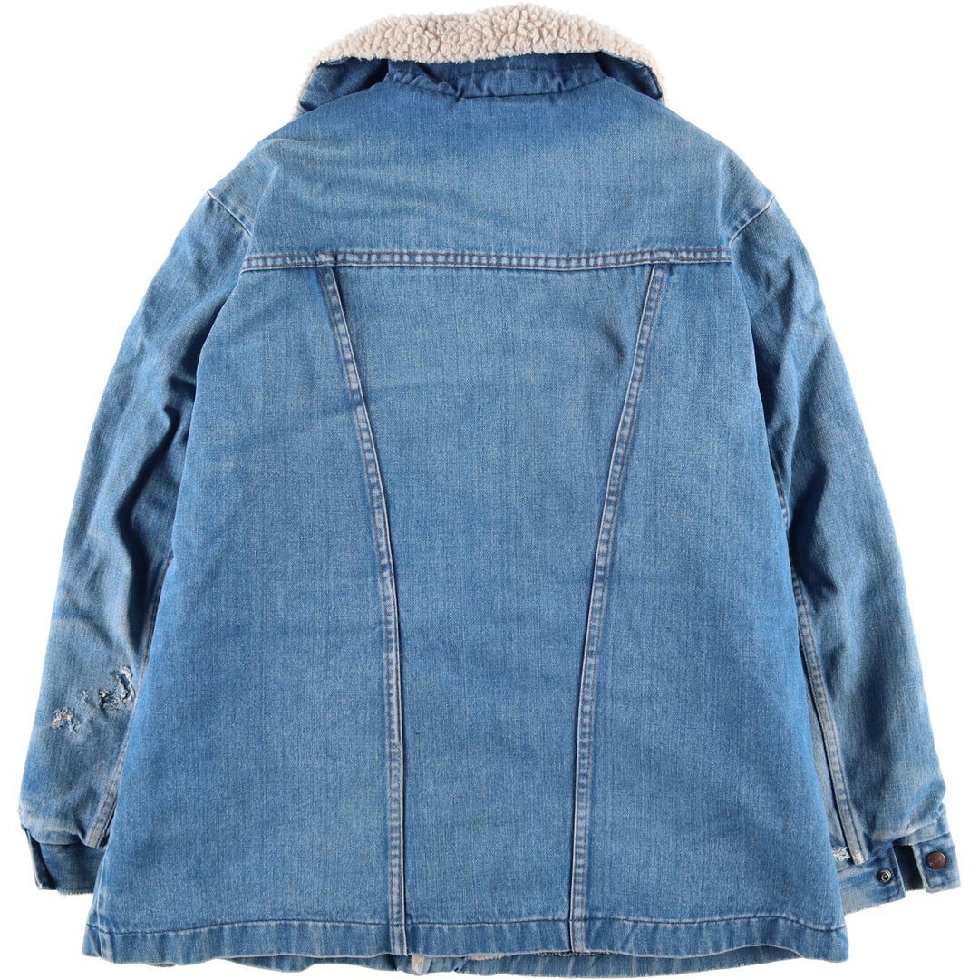 70'S Maverick Ranch Coat, Denim Boa Ranch Coat, Made in USA, Men's Size XL (approx.) unclear Blue type light blue Vintage Second Hand