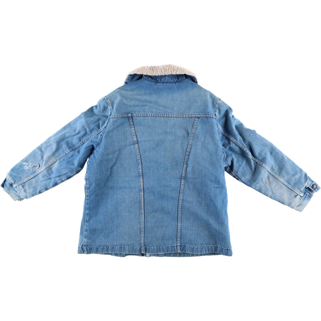 70'S Maverick Ranch Coat, Denim Boa Ranch Coat, Made in USA, Men's Size XL (approx.) unclear Blue type light blue Vintage Second Hand