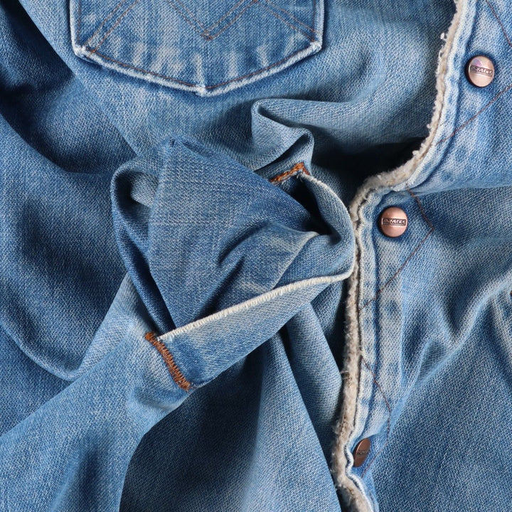 70'S Maverick Ranch Coat, Denim Boa Ranch Coat, Made in USA, Men's Size XL (approx.) unclear Blue type light blue Vintage Second Hand