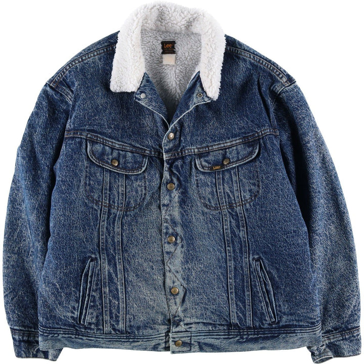 Lee RIDERS Chemical Wash Denim Boa Jacket, Made in USA, Men's XL (approx.), Vintage unclear blue type Vintage Second Hand