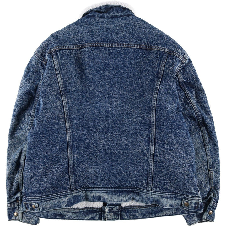 Lee RIDERS Chemical Wash Denim Boa Jacket, Made in USA, Men's XL (approx.), Vintage unclear blue type Vintage Second Hand