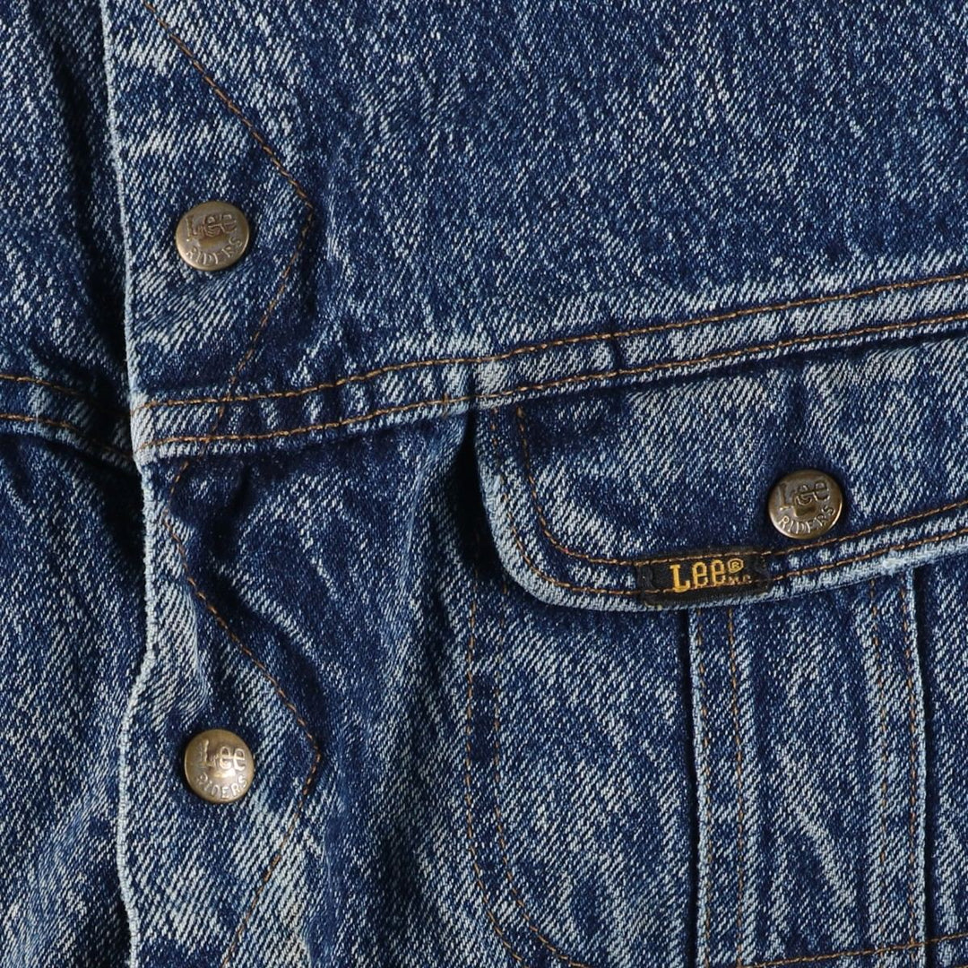 Lee RIDERS Chemical Wash Denim Boa Jacket, Made in USA, Men's XL (approx.), Vintage unclear blue type Vintage Second Hand