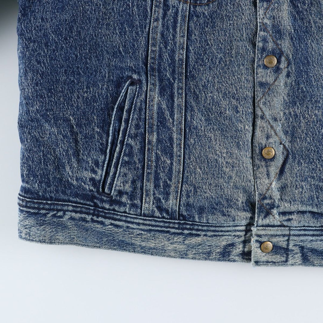 Lee RIDERS Chemical Wash Denim Boa Jacket, Made in USA, Men's XL (approx.), Vintage unclear blue type Vintage Second Hand