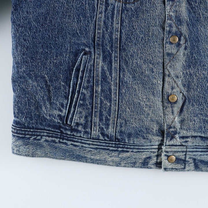 Lee RIDERS Chemical Wash Denim Boa Jacket, Made in USA, Men's XL (approx.), Vintage unclear blue type Vintage Second Hand