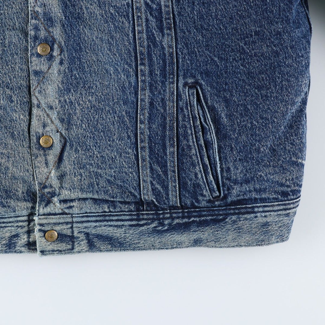 Lee RIDERS Chemical Wash Denim Boa Jacket, Made in USA, Men's XL (approx.), Vintage unclear blue type Vintage Second Hand
