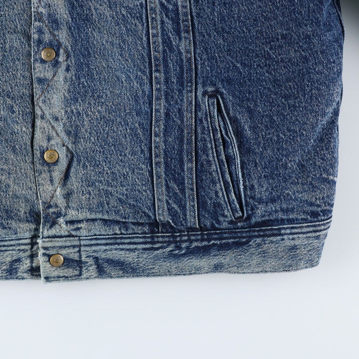 Lee RIDERS Chemical Wash Denim Boa Jacket, Made in USA, Men's XL (approx.), Vintage unclear blue type Vintage Second Hand