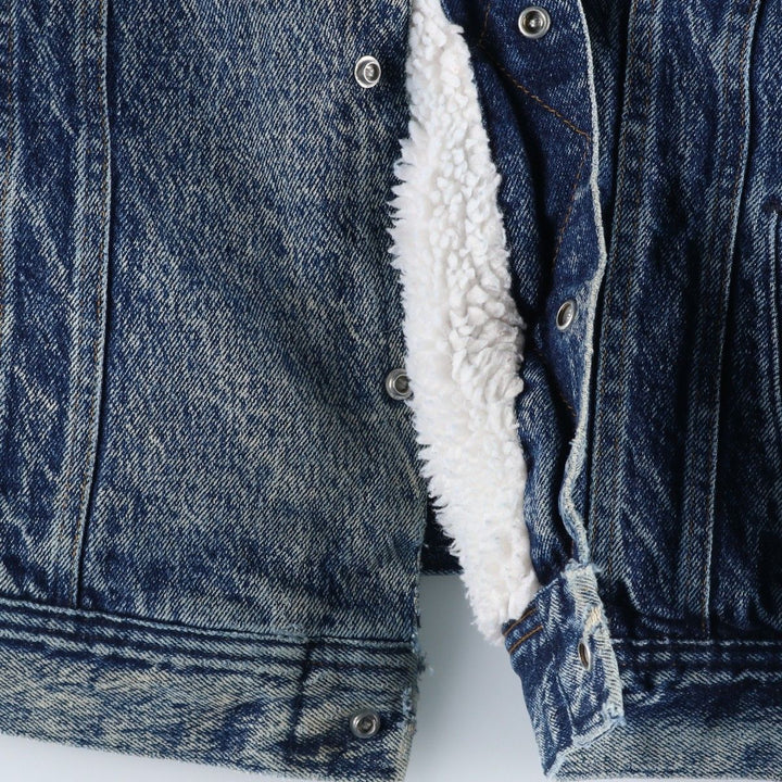 Lee RIDERS Chemical Wash Denim Boa Jacket, Made in USA, Men's XL (approx.), Vintage unclear blue type Vintage Second Hand