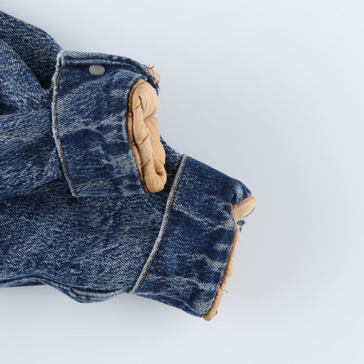 Lee RIDERS Chemical Wash Denim Boa Jacket, Made in USA, Men's XL (approx.), Vintage unclear blue type Vintage Second Hand