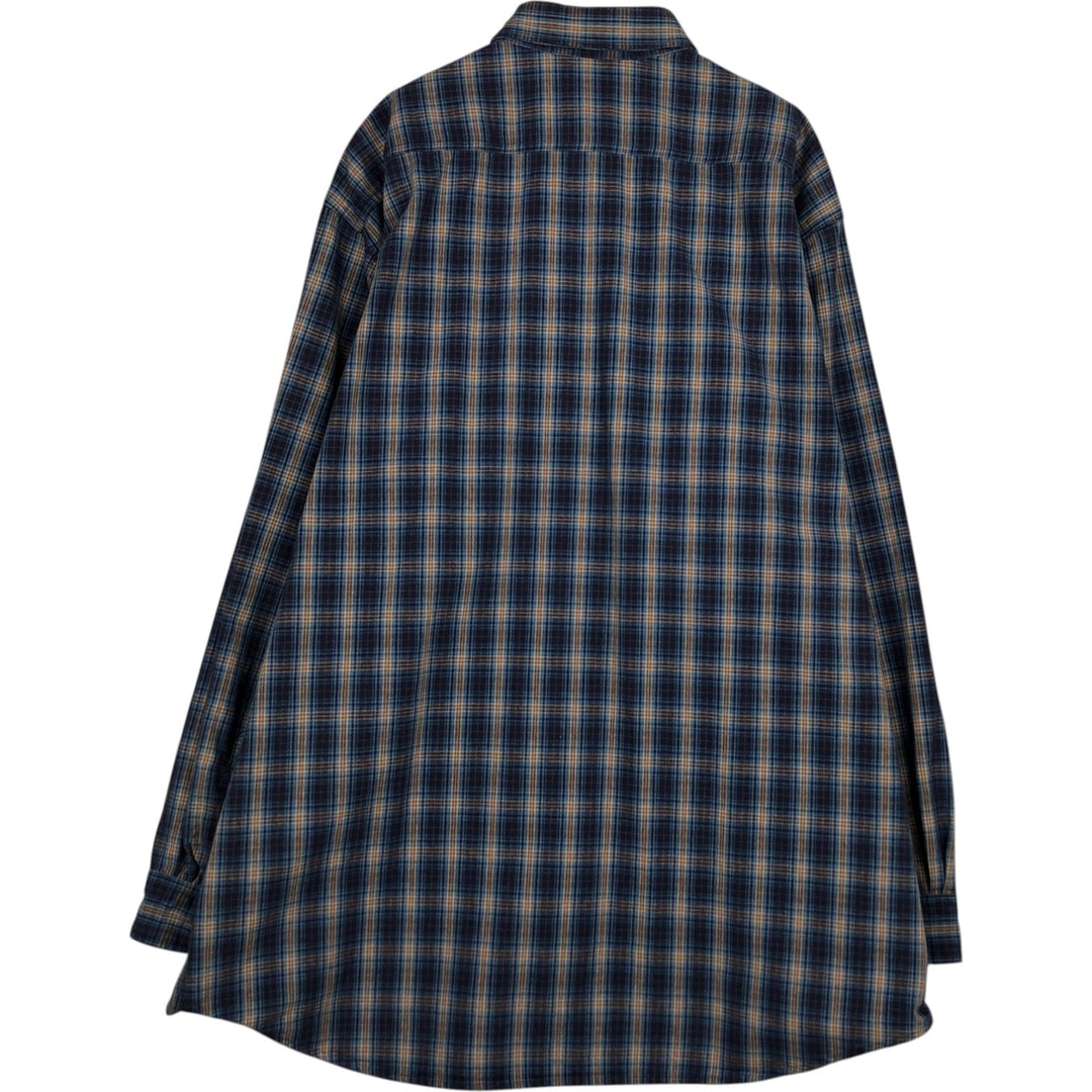 Carhartt Check Pattern Long Sleeve Button-Down Work Shirt, Men's XL unclear navy blue type Vintage Second Hand