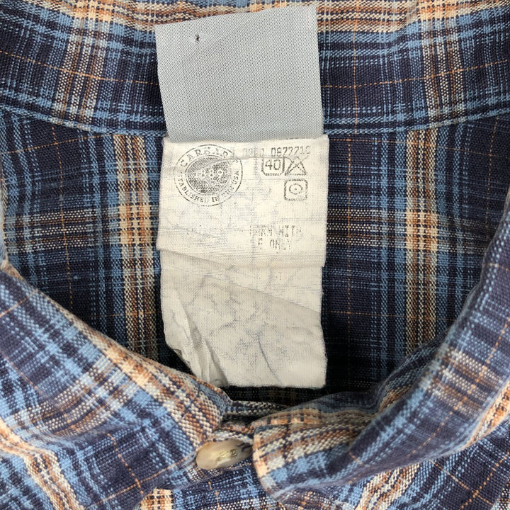 Carhartt Check Pattern Long Sleeve Button-Down Work Shirt, Men's XL unclear navy blue type Vintage Second Hand