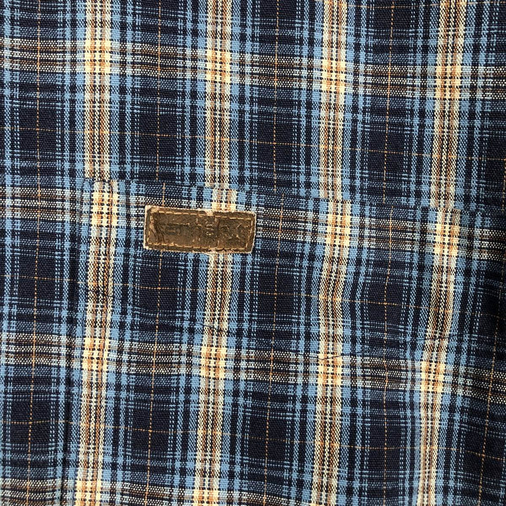 Carhartt Check Pattern Long Sleeve Button-Down Work Shirt, Men's XL unclear navy blue type Vintage Second Hand