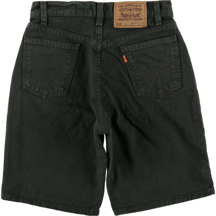 90'S Levi's 550 Relaxed Fit 36550-2802 Orange Tab Denim Shorts, Half Pants, Made in USA, Men's W28 equivalent. cotton Green type dark green Vintage Second Hand