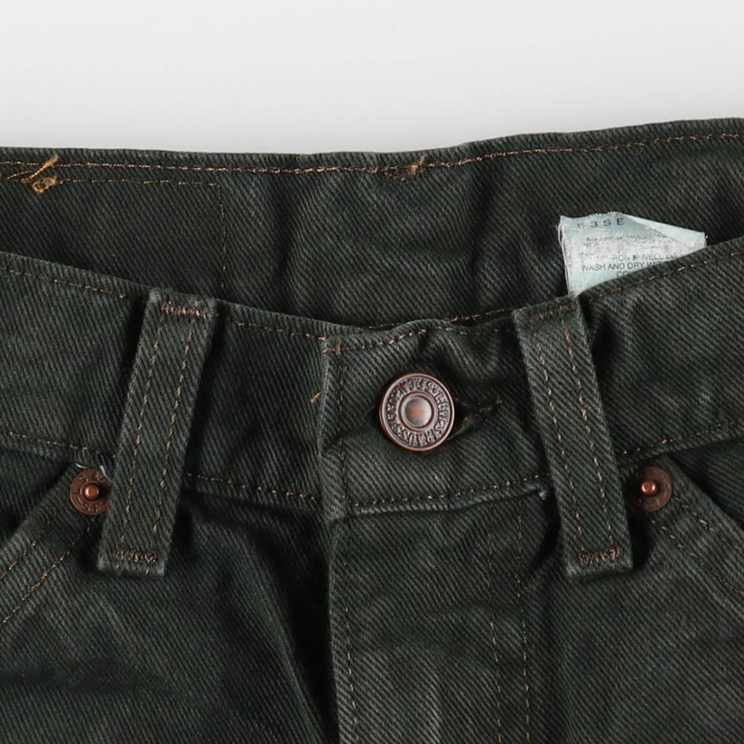 90'S Levi's 550 Relaxed Fit 36550-2802 Orange Tab Denim Shorts, Half Pants, Made in USA, Men's W28 equivalent. cotton Green type dark green Vintage Second Hand