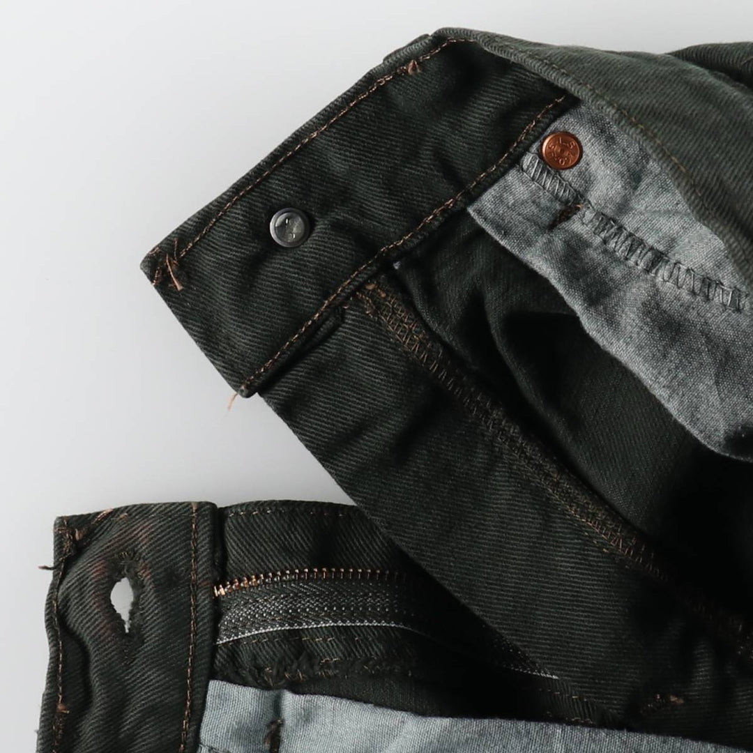 90'S Levi's 550 Relaxed Fit 36550-2802 Orange Tab Denim Shorts, Half Pants, Made in USA, Men's W28 equivalent. cotton Green type dark green Vintage Second Hand