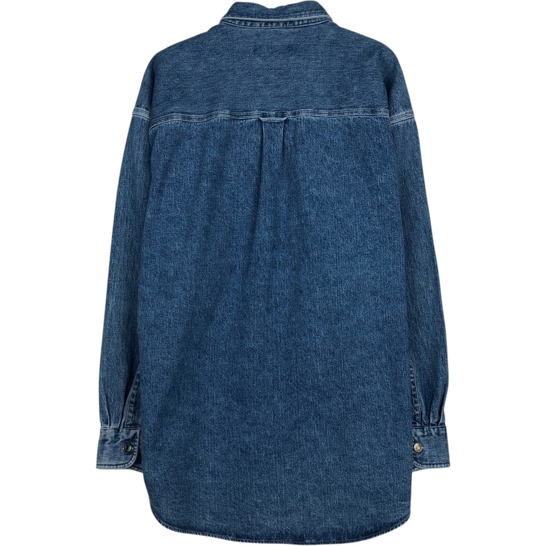 Ralph Lauren CHAPS Long-Sleeve Denim Western Shirt, Men's Size L (approx.) cotton blue type Vintage Second Hand