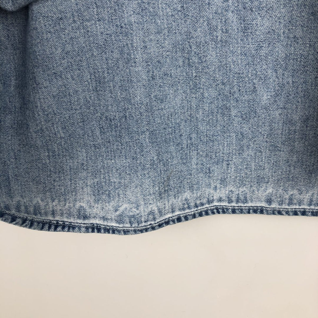 90s-00'S Eddie Bauer Long-Sleeve Button-Down Denim Shirt, Men's XL (approx.), Vintage cotton Blue type light blue Vintage Second Hand