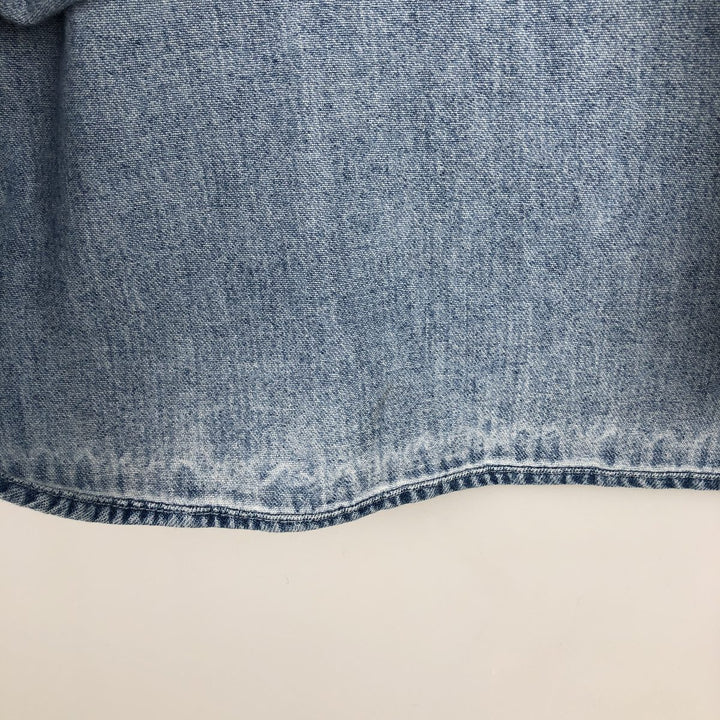 90s-00'S Eddie Bauer Long-Sleeve Button-Down Denim Shirt, Men's XL (approx.), Vintage cotton Blue type light blue Vintage Second Hand