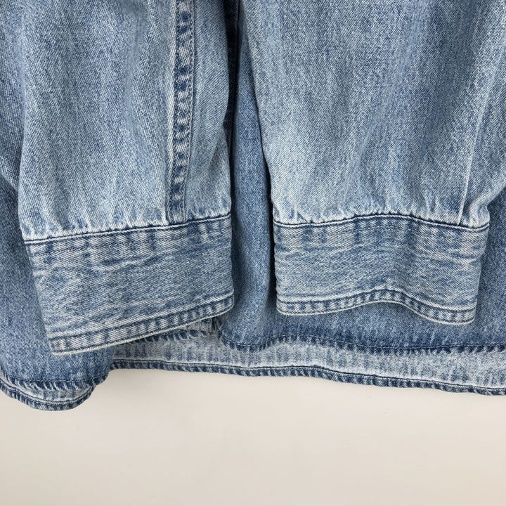 90s-00'S Eddie Bauer Long-Sleeve Button-Down Denim Shirt, Men's XL (approx.), Vintage cotton Blue type light blue Vintage Second Hand