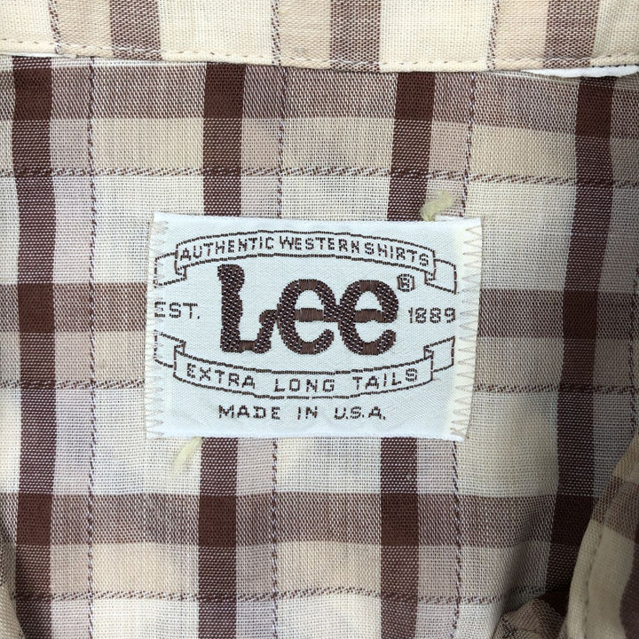 1970'S Lee Long-Sleeve Western Flannel Check Shirt, Made in USA, Men's Size M (Equivalent), Vintage unclear yellow type Vintage Second Hand