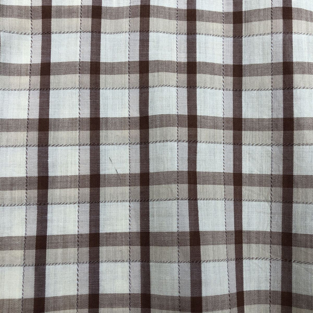 1970'S Lee Long-Sleeve Western Flannel Check Shirt, Made in USA, Men's Size M (Equivalent), Vintage unclear yellow type Vintage Second Hand