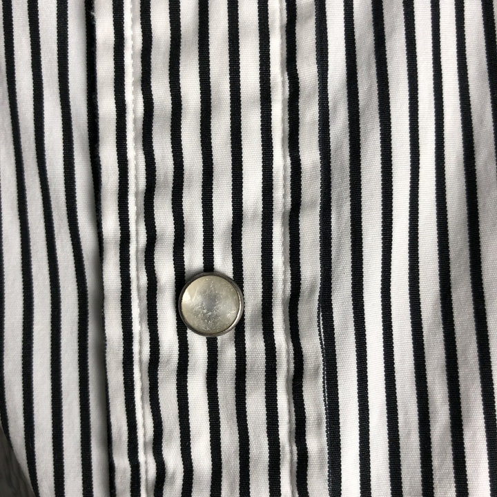 Ralph Lauren POLO by Ralph Lauren Striped Pattern Long-Sleeve Western Shirt, Men's Size XL (approx.) cotton white type Vintage Second Hand
