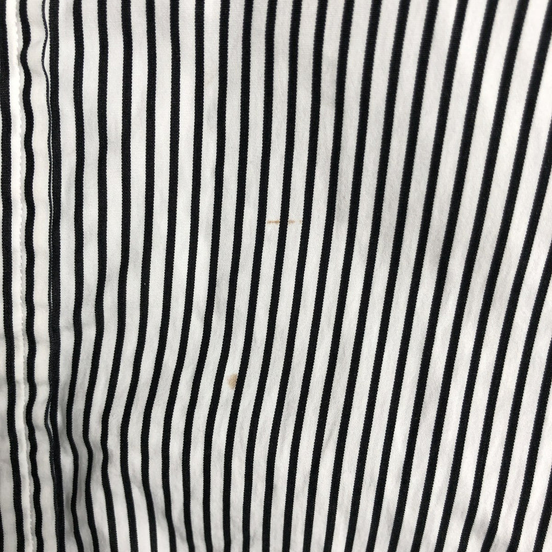 Ralph Lauren POLO by Ralph Lauren Striped Pattern Long-Sleeve Western Shirt, Men's Size XL (approx.) cotton white type Vintage Second Hand