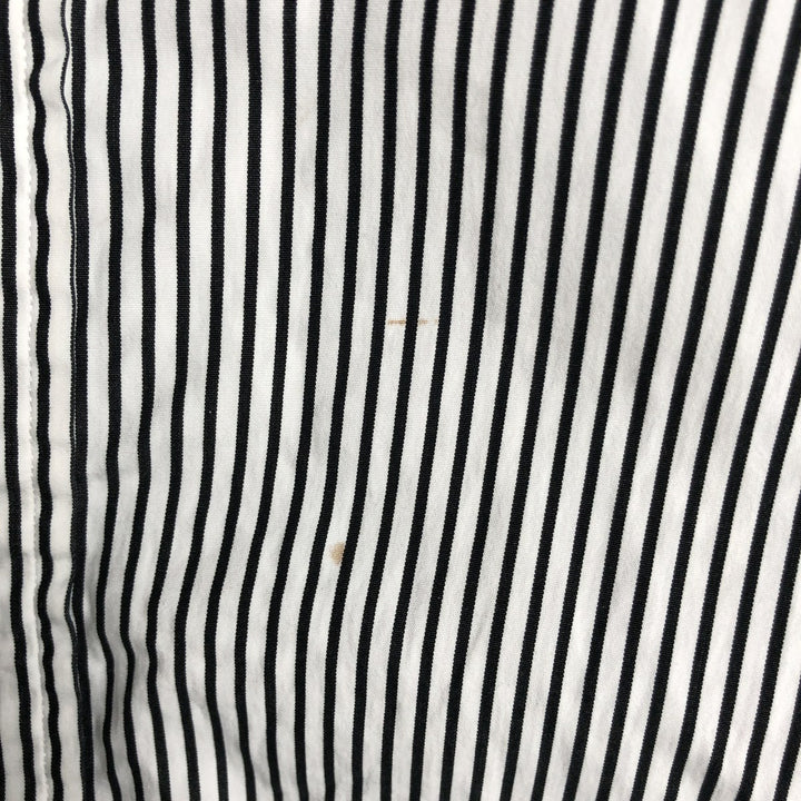 Ralph Lauren POLO by Ralph Lauren Striped Pattern Long-Sleeve Western Shirt, Men's Size XL (approx.) cotton white type Vintage Second Hand