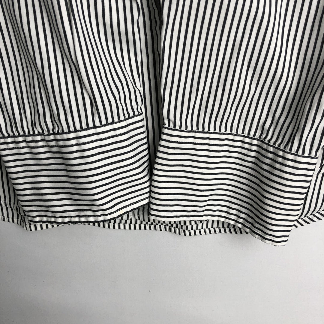 Ralph Lauren POLO by Ralph Lauren Striped Pattern Long-Sleeve Western Shirt, Men's Size XL (approx.) cotton white type Vintage Second Hand