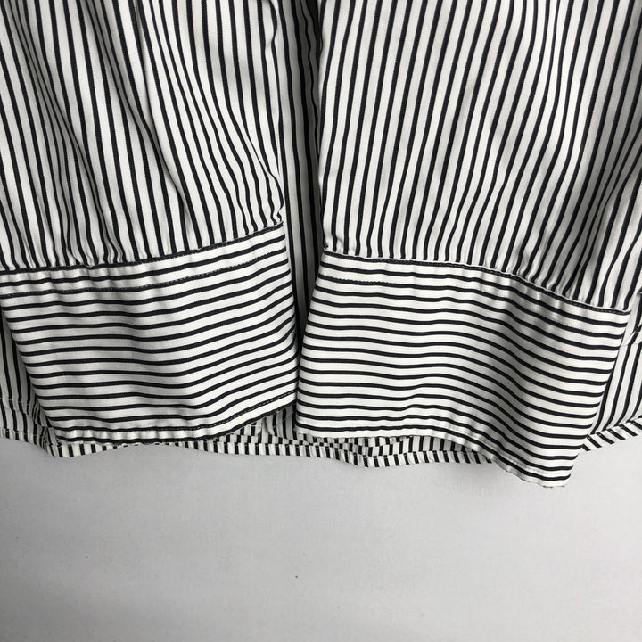 Ralph Lauren POLO by Ralph Lauren Striped Pattern Long-Sleeve Western Shirt, Men's Size XL (approx.) cotton white type Vintage Second Hand